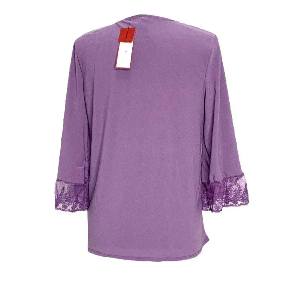 Love Scarlett Tops Long Sleeve Neck Women's Blouses Violet Kiss Size M - Picture 4 of 11